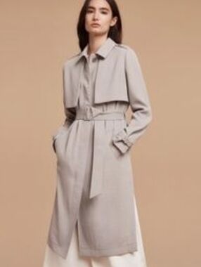 Wilfred (Aritzia) "Louvinel" Luxury Gray/Taupe Belted Trench Coat (Size XXS)
